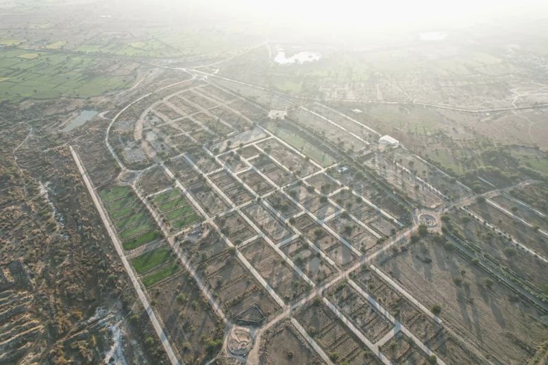 The Future City - aerial view of the township